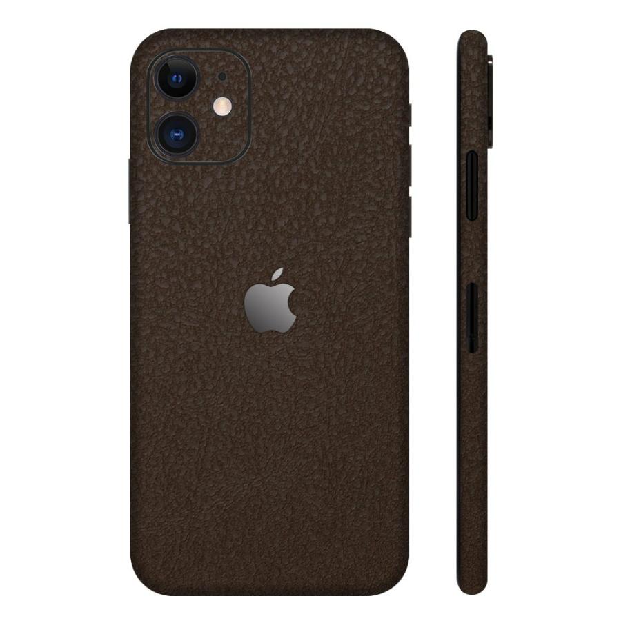 iPhone11 / 11 Pro / 11 Pro Max スキンシール 全面 背面 側面 シール ケース 薄い wraplus ブラウンレザー | Apple | 01