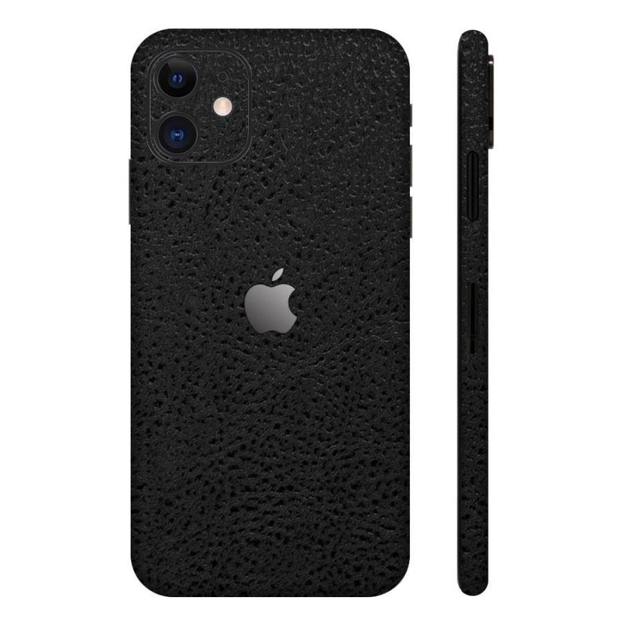 iPhone11 / 11 Pro / 11 Pro Max スキンシール 全面 背面 側面 シール ケース 薄い wraplus ブラック光沢レザー | Apple | 01