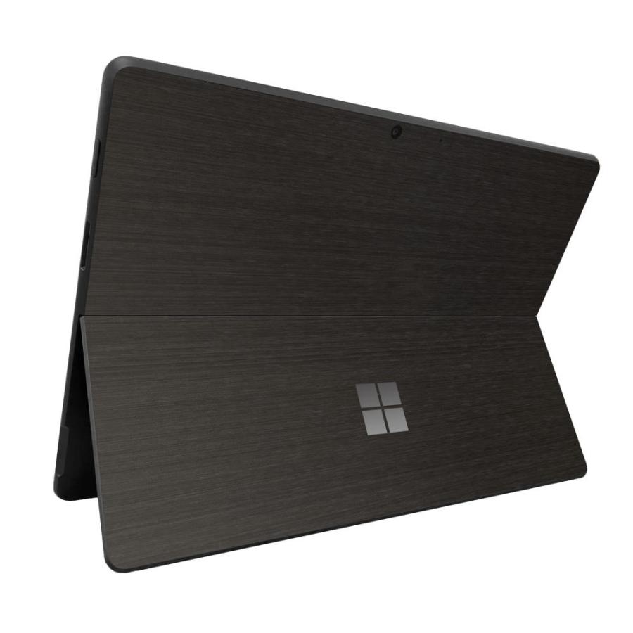 Surface Pro11 Pro10 Pro9 Pro8 ProX スキンシール ケース カバー 保護 フィルム 背面 wraplus ブラックブラッシュメタル | Surface