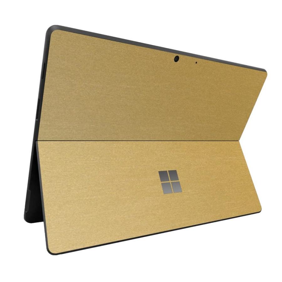 Surface Pro11 Pro10 Pro9 Pro8 ProX スキンシール ケース カバー 保護 フィルム 背面 wraplus ゴールドブラッシュメタル | Surface