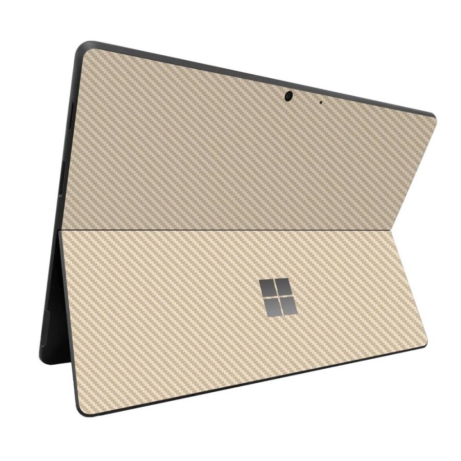 Surface Pro11 Pro10 Pro9 Pro8 ProX スキンシール ケース カバー 保護 フィルム 背面 wraplus ゴールドカーボン | Surface