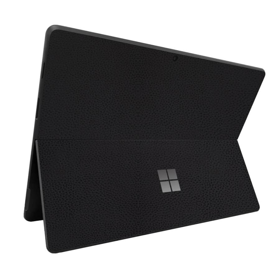 Surface Pro11 Pro10 Pro9 Pro8 ProX スキンシール ケース カバー 保護 フィルム 背面 wraplus ブラックレザー | Surface