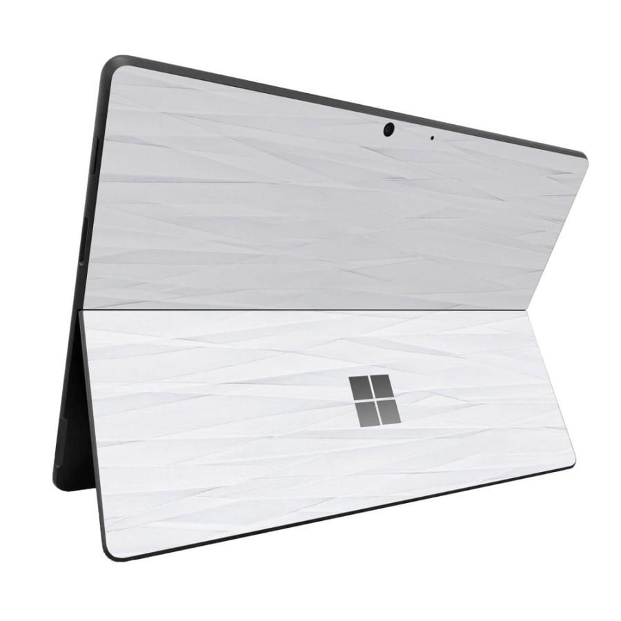 Surface Pro11 Pro10 Pro9 Pro8 ProX スキンシール ケース カバー 保護 フィルム 背面 wraplus ホワイトアブストラクト | Surface