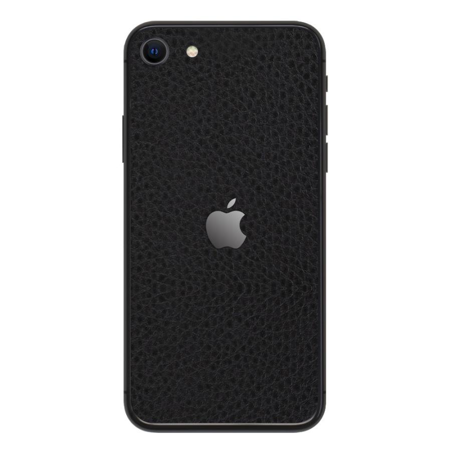 iPhoneSE 第2世代 第3世代 スキンシール 背面 シール ケース 保護 フィルム wraplus ブラックレザー | Apple