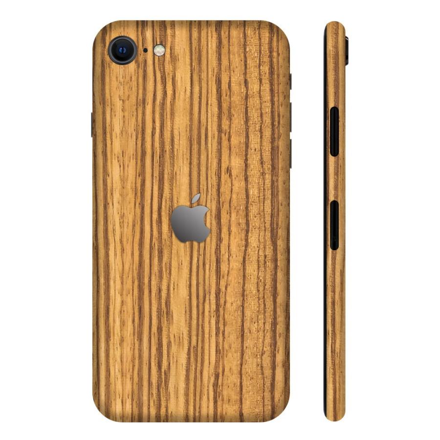 iPhoneSE 第2世代 第3世代 スキンシール 全面 背面 側面 シール ケース 薄い wraplus ゼブラウッド2 | Apple