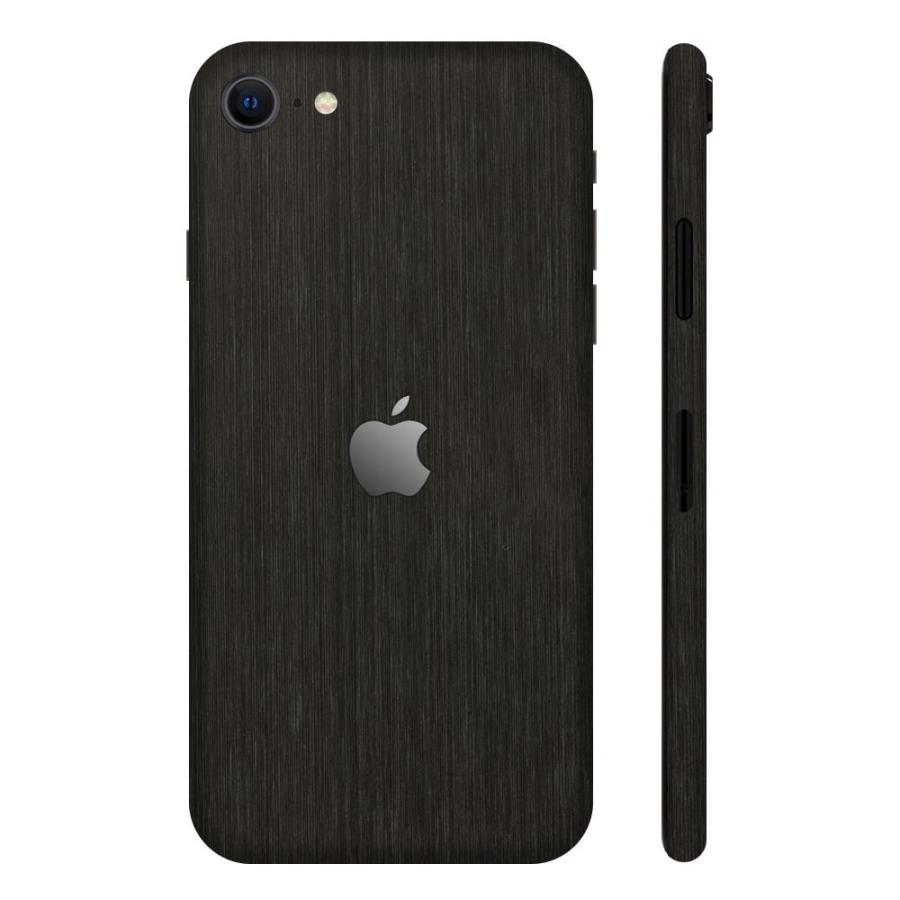 iPhoneSE 第2世代 第3世代 スキンシール 全面 背面 側面 シール ケース 薄い wraplus ブラックブラッシュメタル｜wraplus