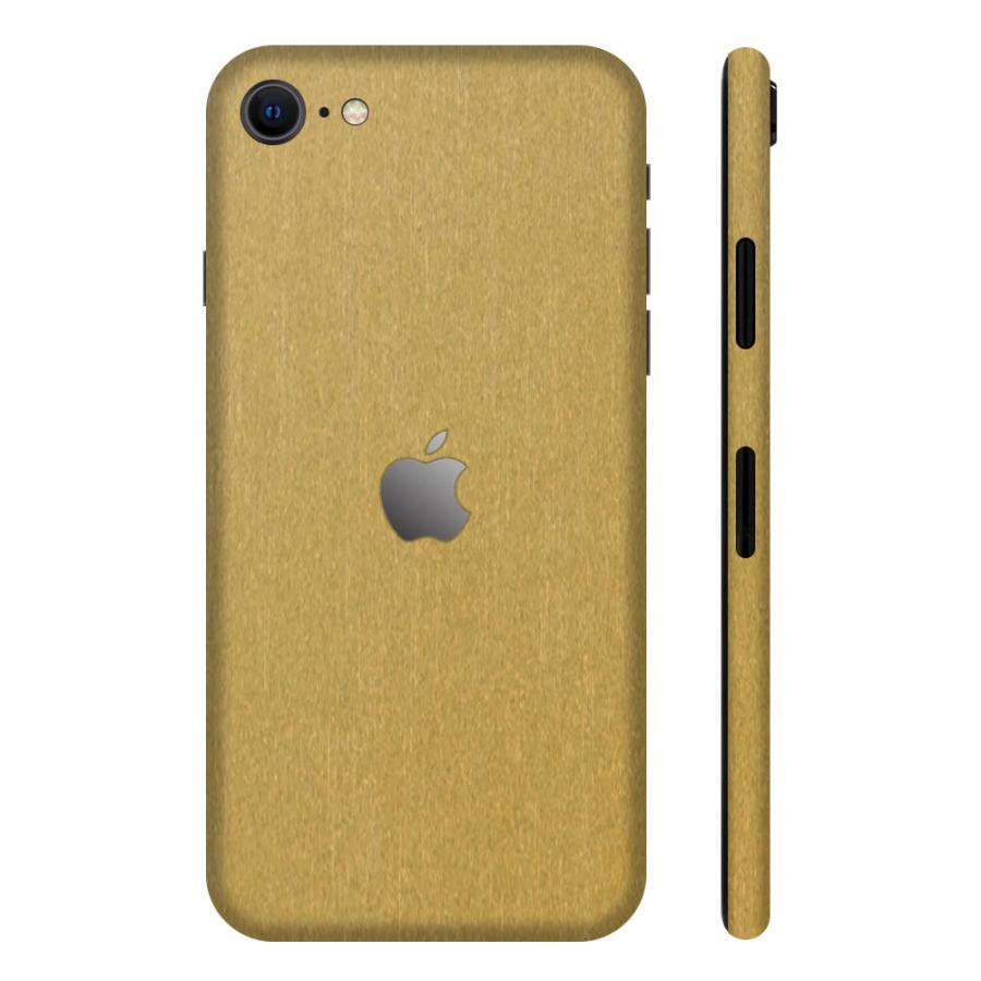 iPhoneSE 第2世代 第3世代 スキンシール 全面 背面 側面 シール ケース 薄い wraplus ゴールドブラッシュメタル | Apple