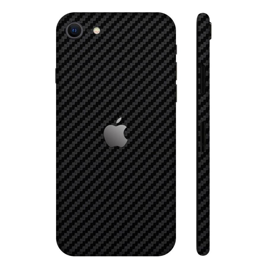 iPhoneSE 第2世代 第3世代 スキンシール 全面 背面 側面 シール ケース 薄い wraplus ブラックカーボン | Apple