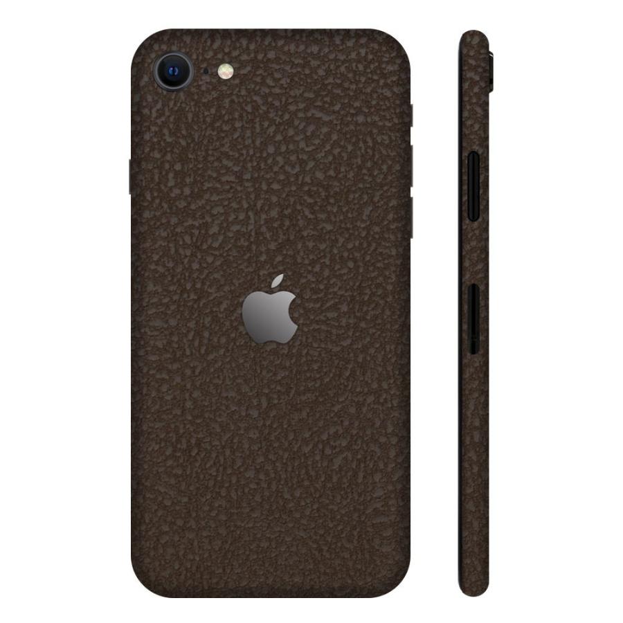 iPhoneSE 第2世代 第3世代 スキンシール 全面 背面 側面 シール ケース 薄い wraplus ブラウンレザー | Apple