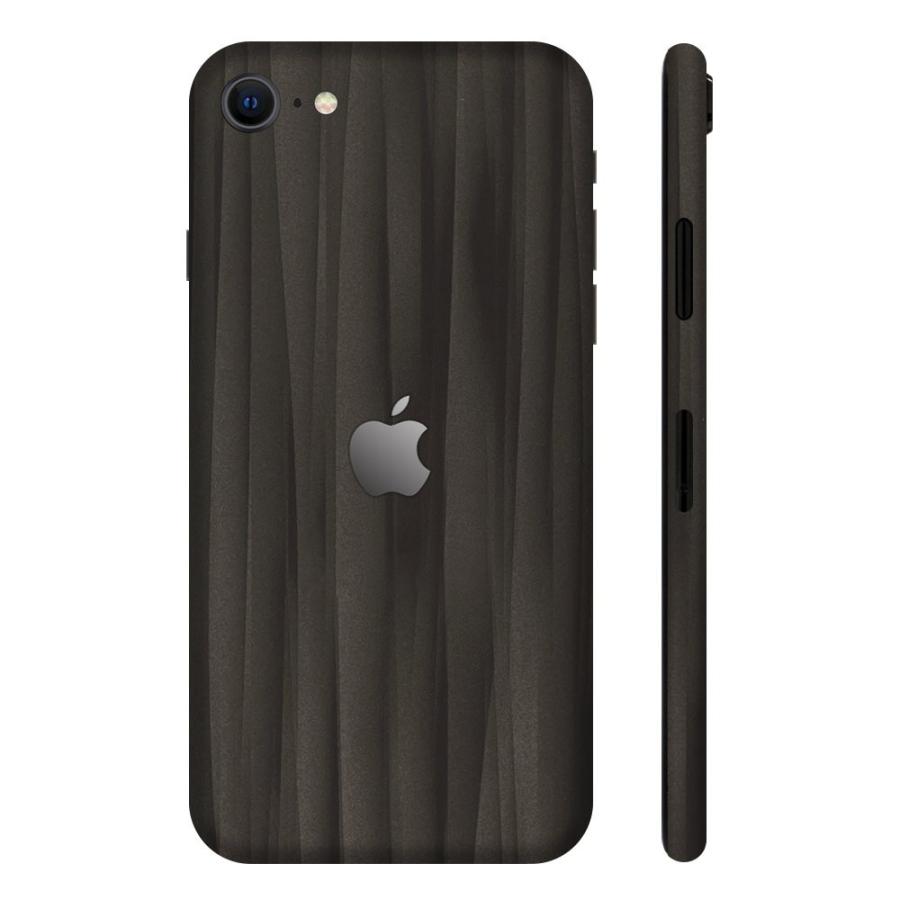 iPhoneSE 第2世代 第3世代 スキンシール 全面 背面 側面 シール ケース 薄い wraplus ブラックアブストラクト | Apple