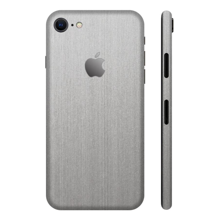 iPhone8 スキンシール 全面タイプ カバー シール ケース 薄い wraplus 選べる34色 シルバーブラッシュメタル | Apple