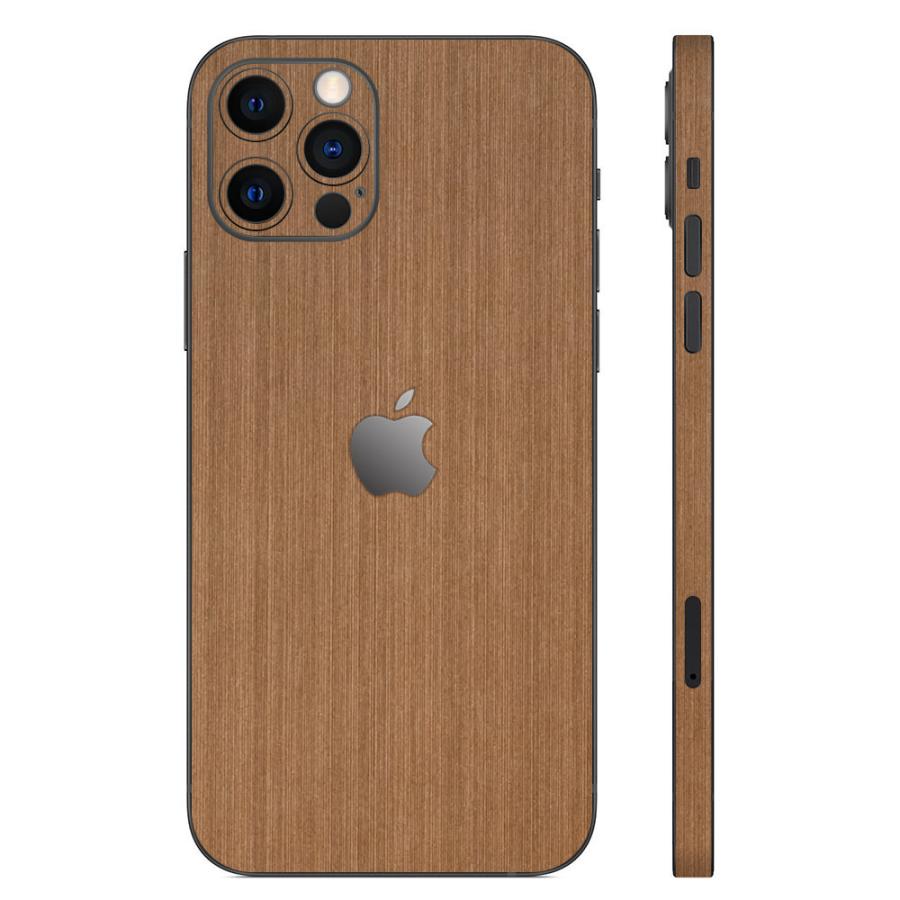 iPhone12 / 12 Pro / 12 mini / 12 Pro Max スキンシール 背面 側面 カバー ケース wraplus ブロンズブラッシュメタル | Apple | 01