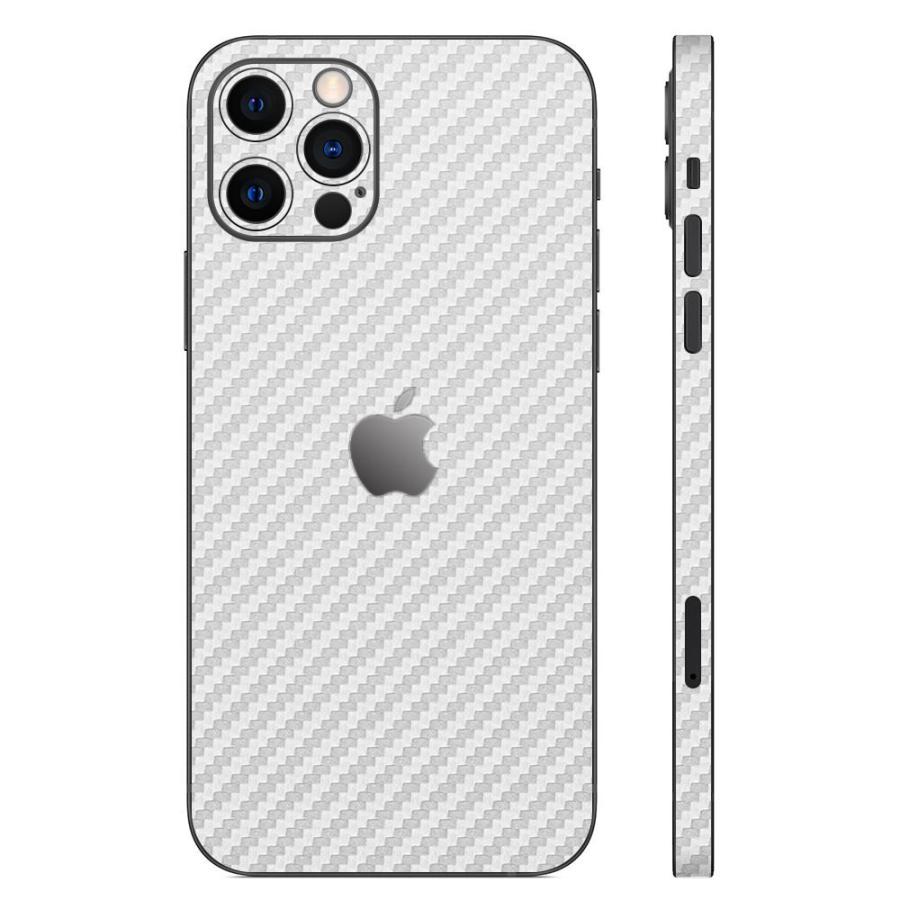 iPhone12 / 12 Pro / 12 mini / 12 Pro Max スキンシール 背面 側面 カバー ケース wraplus シルバーカーボン | Apple | 01