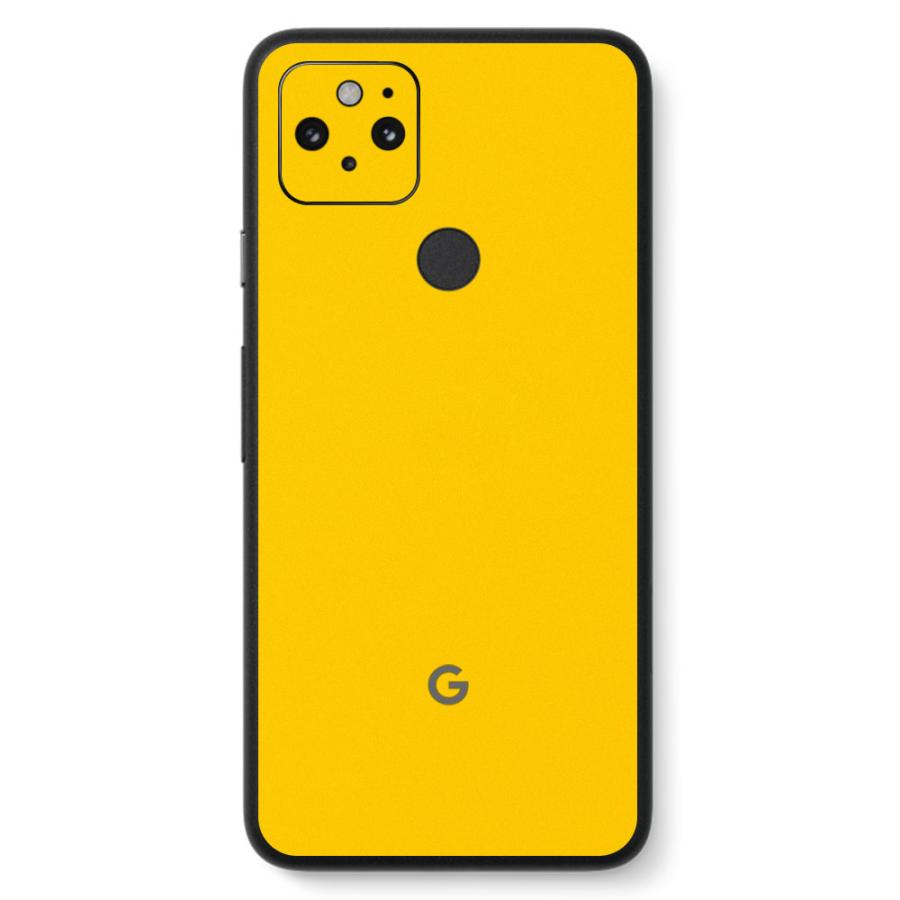 Pixel5 Pixel5a (5G) ピクセル5 スキンシール 背面 カバー フィルム ケース wraplus 選べる34色 イエロー 黄色 | Google Pixel
