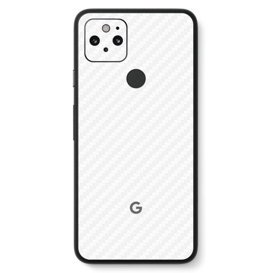 Pixel5 Pixel5a (5G) ピクセル5 スキンシール 背面 カバー フィルム ケース wraplus 選べる34色 ホワイトカーボン | Google Pixel