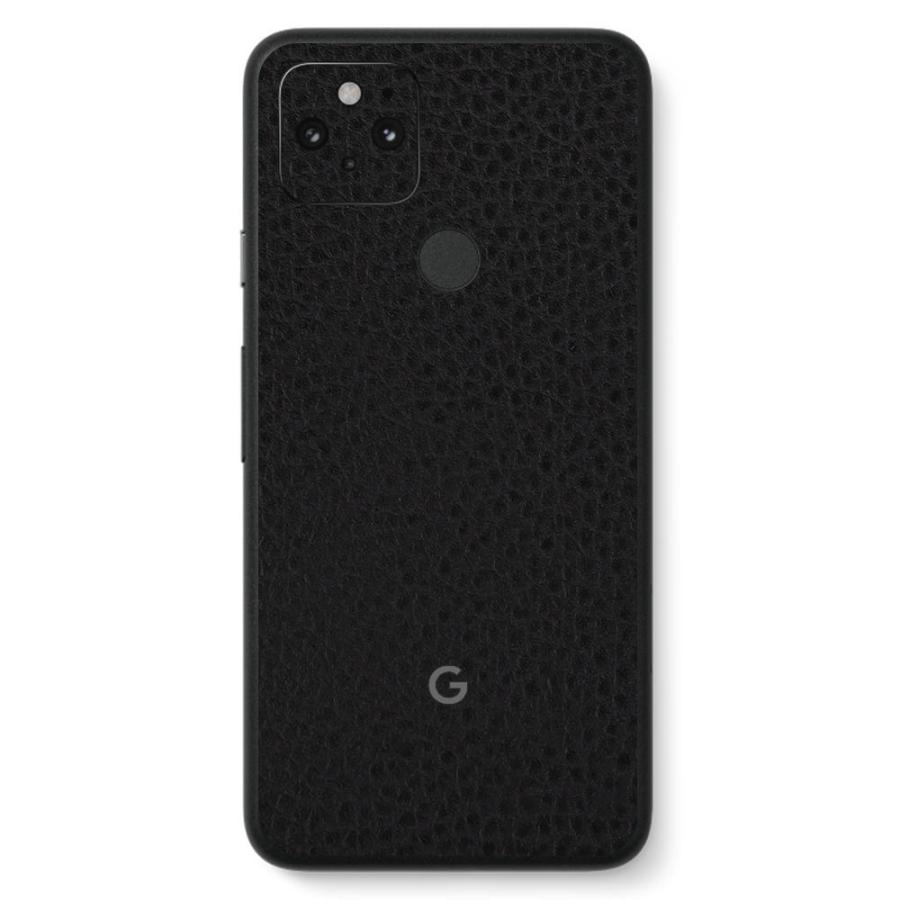 Pixel5 Pixel5a (5G) ピクセル5 スキンシール 背面 カバー フィルム ケース wraplus 選べる34色 ブラックレザー | Google Pixel