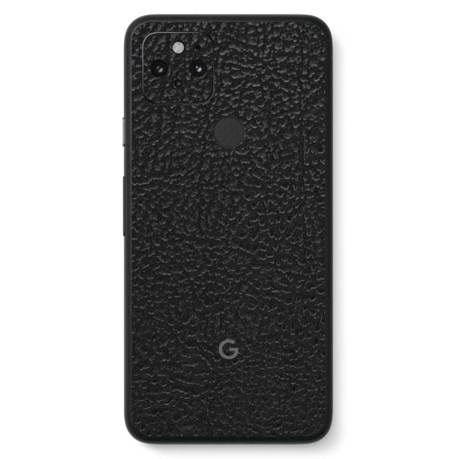 Pixel5 Pixel5a (5G) ピクセル5 スキンシール 背面 カバー フィルム ケース wraplus 選べる34色 ブラック光沢レザー | Google Pixel
