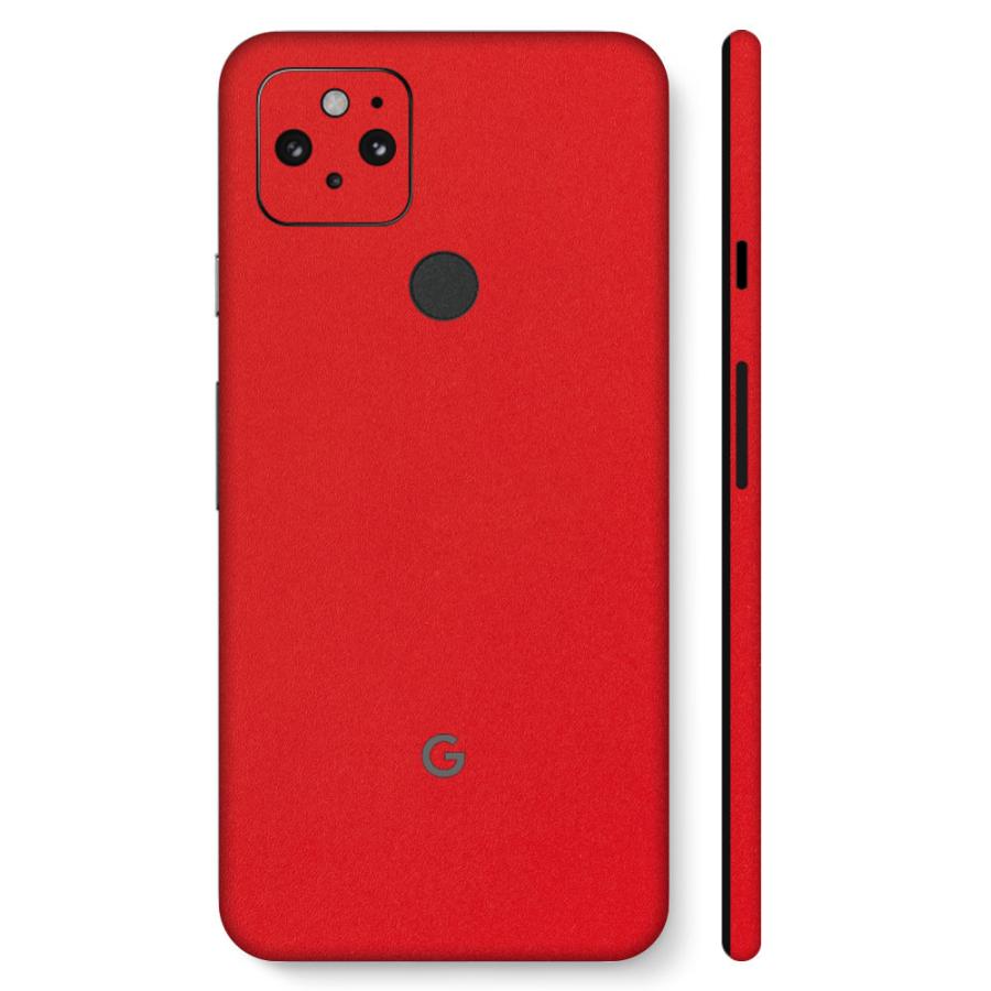 Pixel5 Pixel5a (5G) ピクセル5 スキンシール 全面 背面 側面 カバー フィルム ケース wraplus 選べる34色 レッド 赤 | Google Pixel