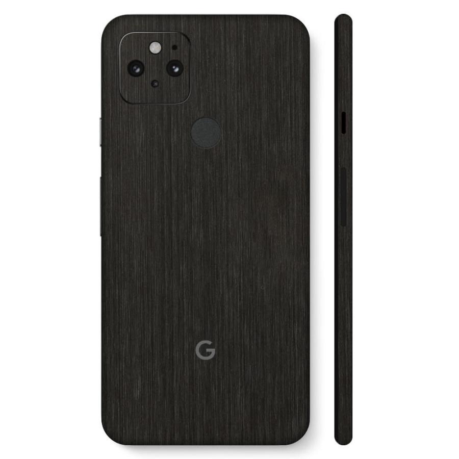 Pixel5 Pixel5a (5G) ピクセル5 スキンシール 全面 背面 側面 カバー フィルム ケース wraplus 選べる34色 ブラックブラッシュメタル | Google Pixel