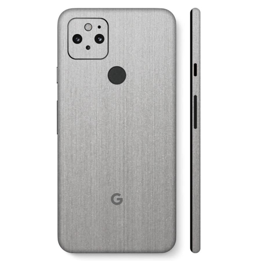 Pixel5 Pixel5a (5G) ピクセル5 スキンシール 全面 背面 側面 カバー フィルム ケース wraplus 選べる34色 シルバーブラッシュメタル | Google Pixel