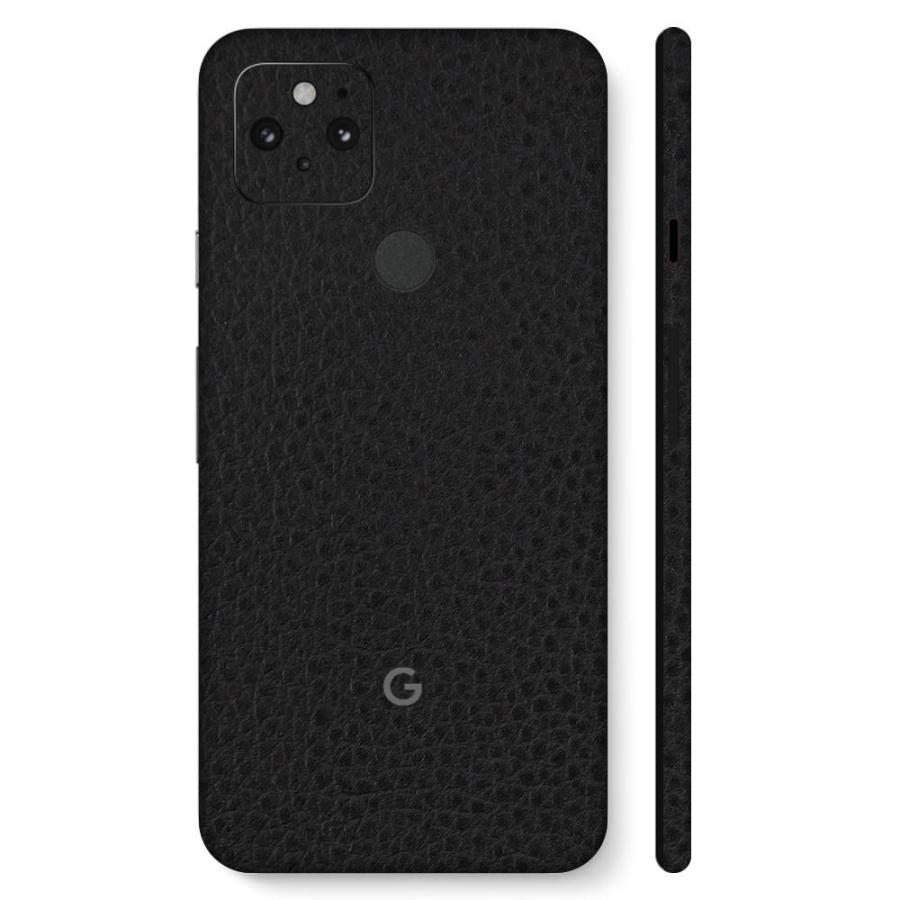 Pixel5 Pixel5a (5G) ピクセル5 スキンシール 全面 背面 側面 カバー フィルム ケース wraplus 選べる34色 ブラックレザー | Google Pixel