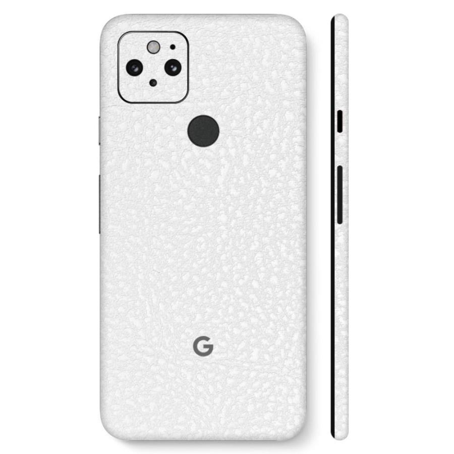 Pixel5 Pixel5a (5G) ピクセル5 スキンシール 全面 背面 側面 カバー フィルム ケース wraplus 選べる34色 ホワイトレザー | Google Pixel