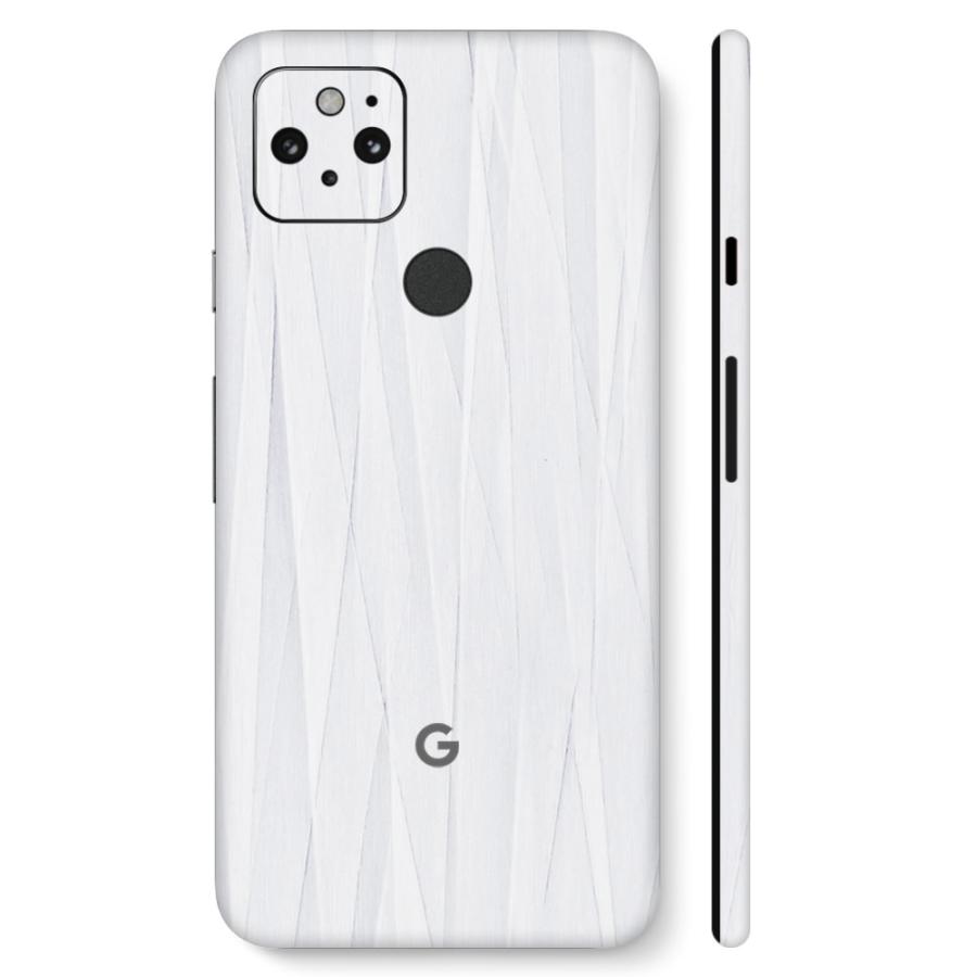 Pixel5 Pixel5a (5G) ピクセル5 スキンシール 全面 背面 側面 カバー フィルム ケース wraplus 選べる34色 ホワイトアブストラクト | Google Pixel
