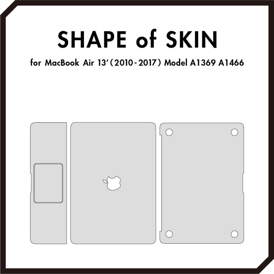 MacBook Air 13インチ スキンシール ケース 新型 M3 M2 M1 2024 2022 2021 フィルム wraplus シルバー｜wraplus｜08