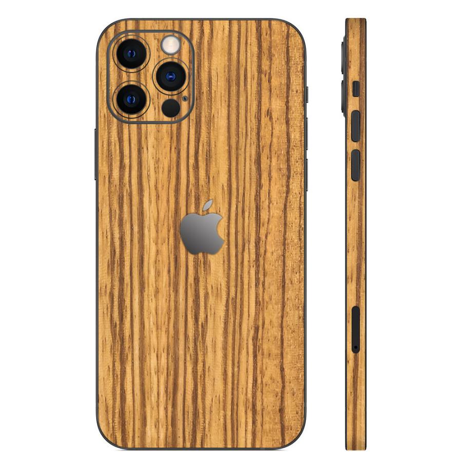 iPhone13 / 13 Pro / 13 mini / 13 Pro Max スキンシール 背面 側面 カバー ケース wraplus ゼブラウッド2 | Apple | 01