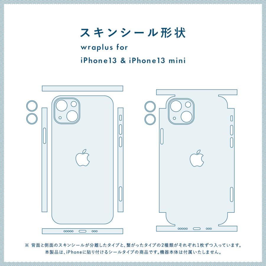 iPhone13 / 13 Pro / 13 mini / 13 Pro Max スキンシール 背面 側面 カバー ケース wraplus グリーン 緑｜wraplus｜07