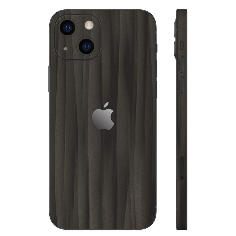 iPhone13 / 13 Pro / 13 mini / 13 Pro Max スキンシール 背面 側面 カバー ケース wraplus ブラックアブストラクト | Apple
