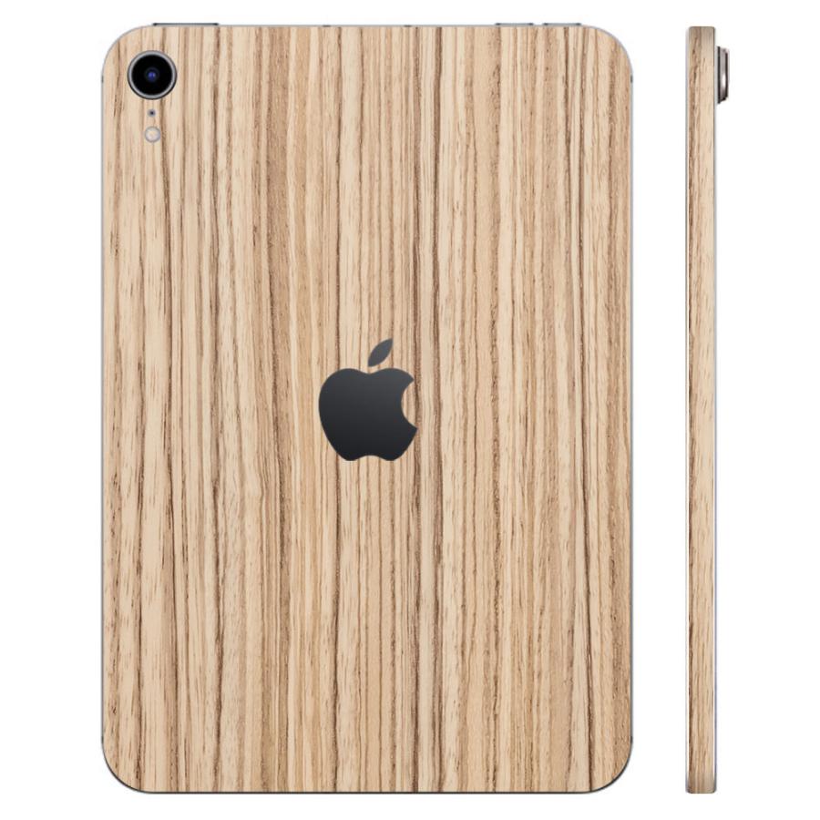 iPad mini (A17 Pro) / mini6 第6世代 スキンシール ケース カバー フィルム 背面 wraplus ゼブラウッド1 | iPad