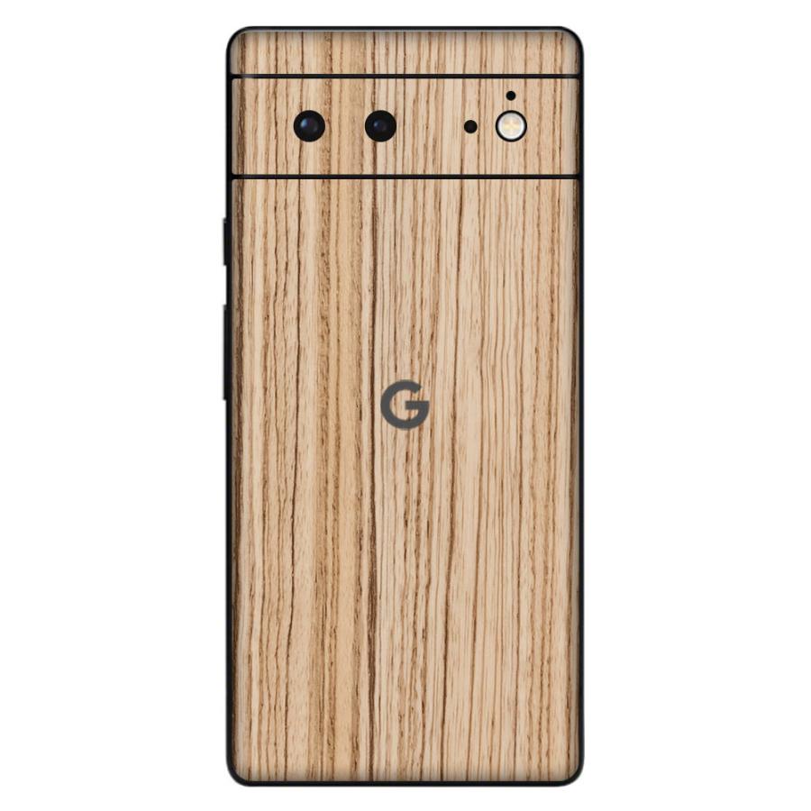 Pixel6a Pixel6 Pro ピクセル6 プロ スキンシール 背面 カバー フィルム ケース wraplus 選べる34色 ゼブラウッド1 | Google Pixel