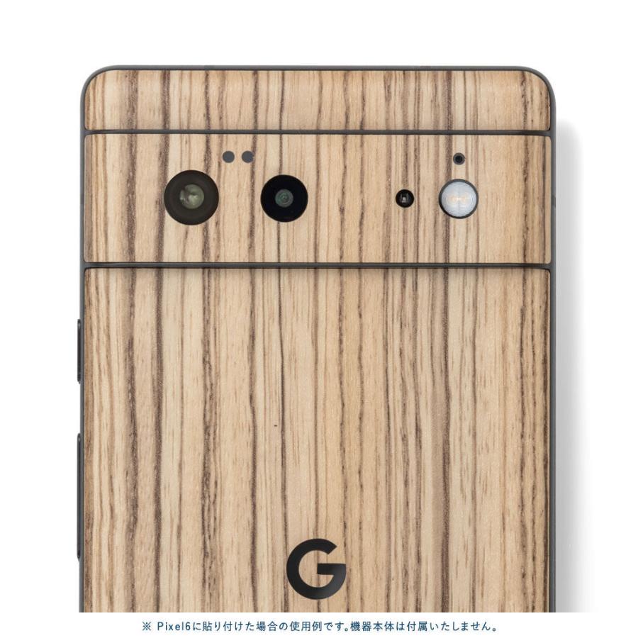 Pixel6a Pixel6 Pro ピクセル6 プロ スキンシール 背面 カバー フィルム ケース wraplus 選べる34色 ゼブラウッド1 | Google Pixel | 03