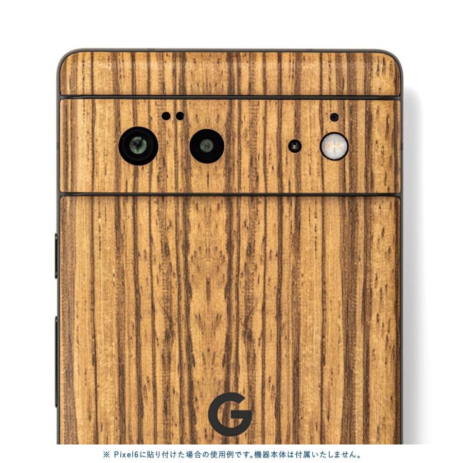 Pixel6a Pixel6 Pro ピクセル6 プロ スキンシール 背面 カバー フィルム ケース wraplus 選べる34色 ゼブラウッド2 | Google Pixel | 03