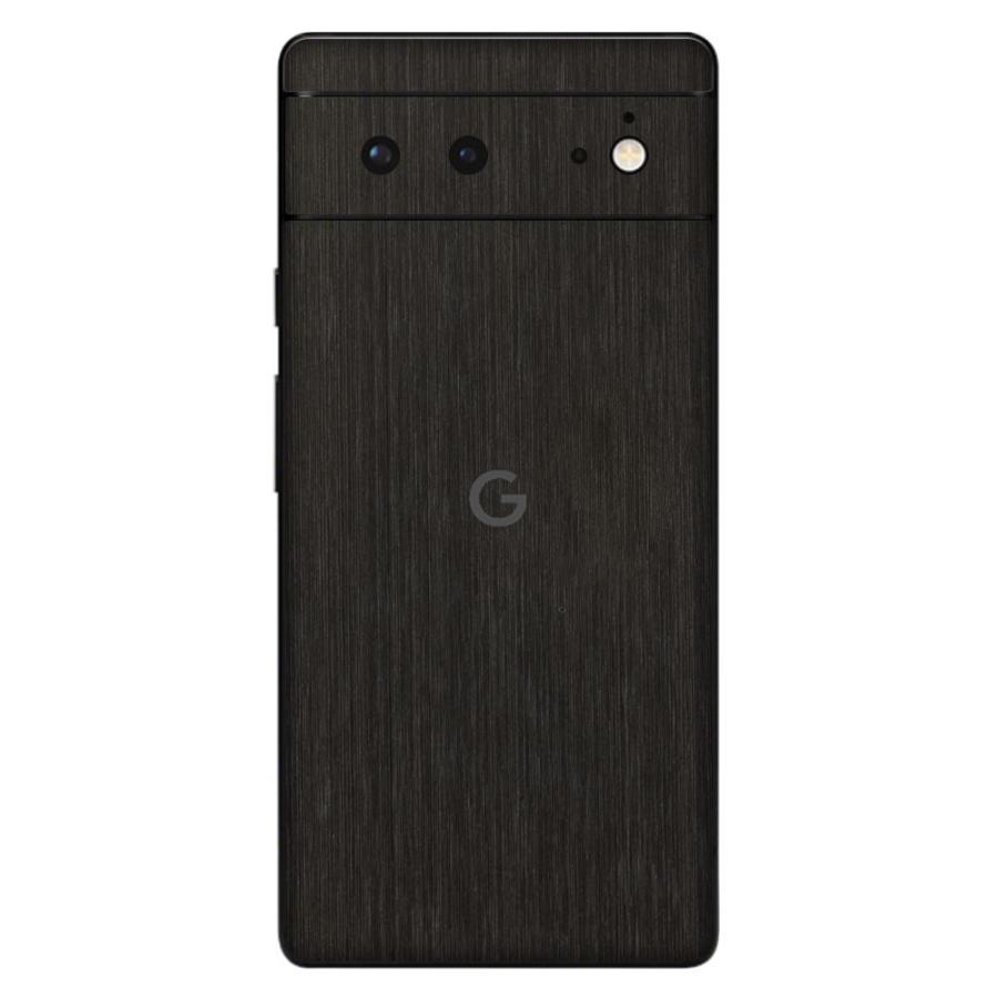 Pixel6a Pixel6 Pro ピクセル6 プロ スキンシール 背面 カバー フィルム ケース wraplus 選べる34色 ブラックブラッシュメタル | Google Pixel