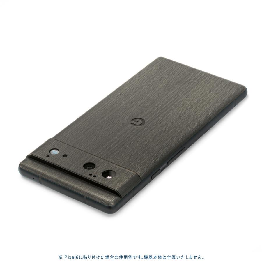 Pixel6a Pixel6 Pro ピクセル6 プロ スキンシール 背面 カバー フィルム ケース wraplus 選べる34色 ブラックブラッシュメタル | Google Pixel | 01