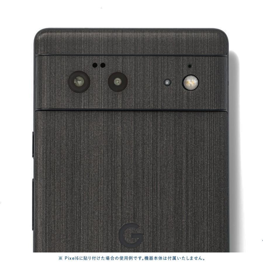 Pixel6a Pixel6 Pro ピクセル6 プロ スキンシール 背面 カバー フィルム ケース wraplus 選べる34色 ブラックブラッシュメタル | Google Pixel | 03