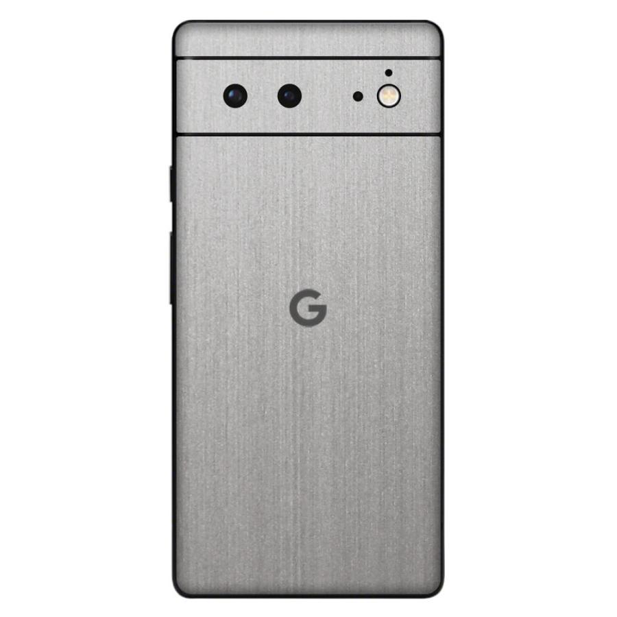 Pixel6a Pixel6 Pro ピクセル6 プロ スキンシール 背面 カバー フィルム ケース wraplus 選べる34色 シルバーブラッシュメタル | Google Pixel