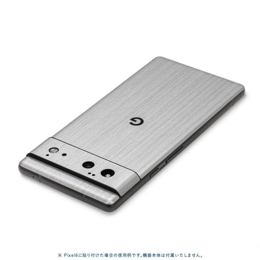 Pixel6a Pixel6 Pro ピクセル6 プロ スキンシール 背面 カバー フィルム ケース wraplus 選べる34色 シルバーブラッシュメタル | Google Pixel | 01
