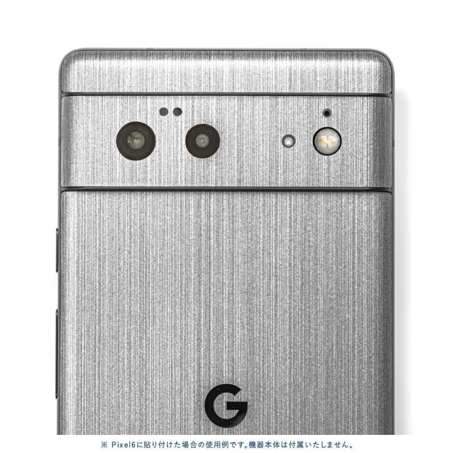 Pixel6a Pixel6 Pro ピクセル6 プロ スキンシール 背面 カバー フィルム ケース wraplus 選べる34色 シルバーブラッシュメタル | Google Pixel | 03
