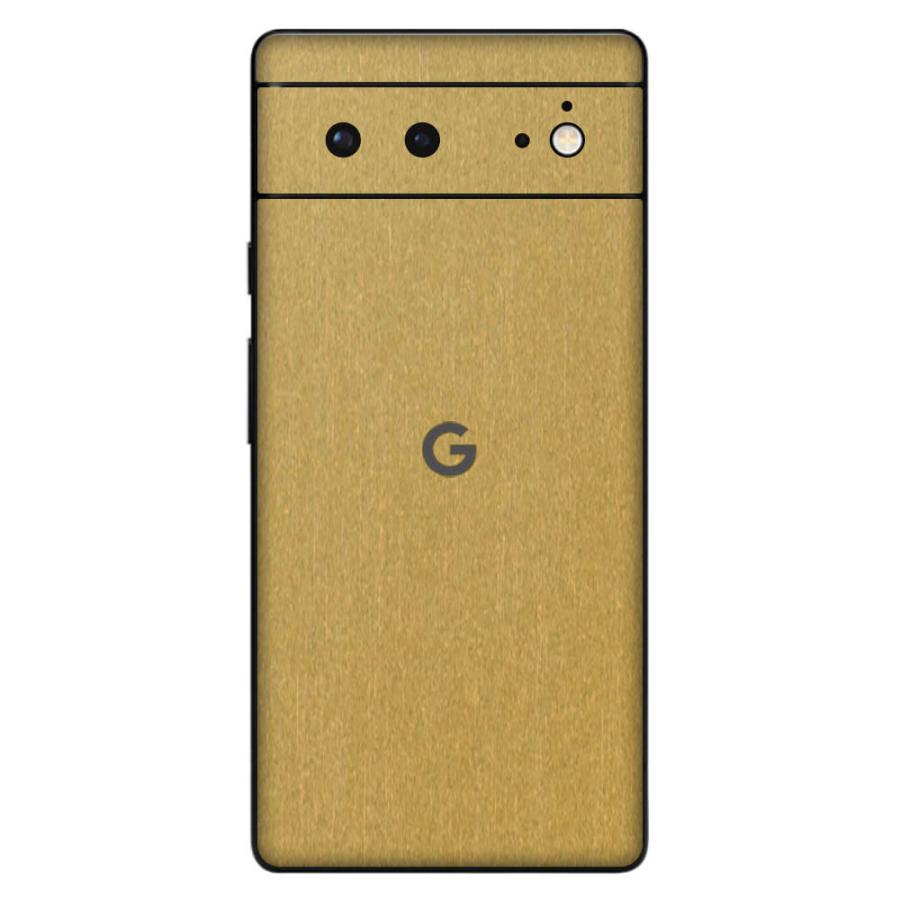 Pixel6a Pixel6 Pro ピクセル6 プロ スキンシール 背面 カバー フィルム ケース wraplus 選べる34色 ゴールドブラッシュメタル | Google Pixel