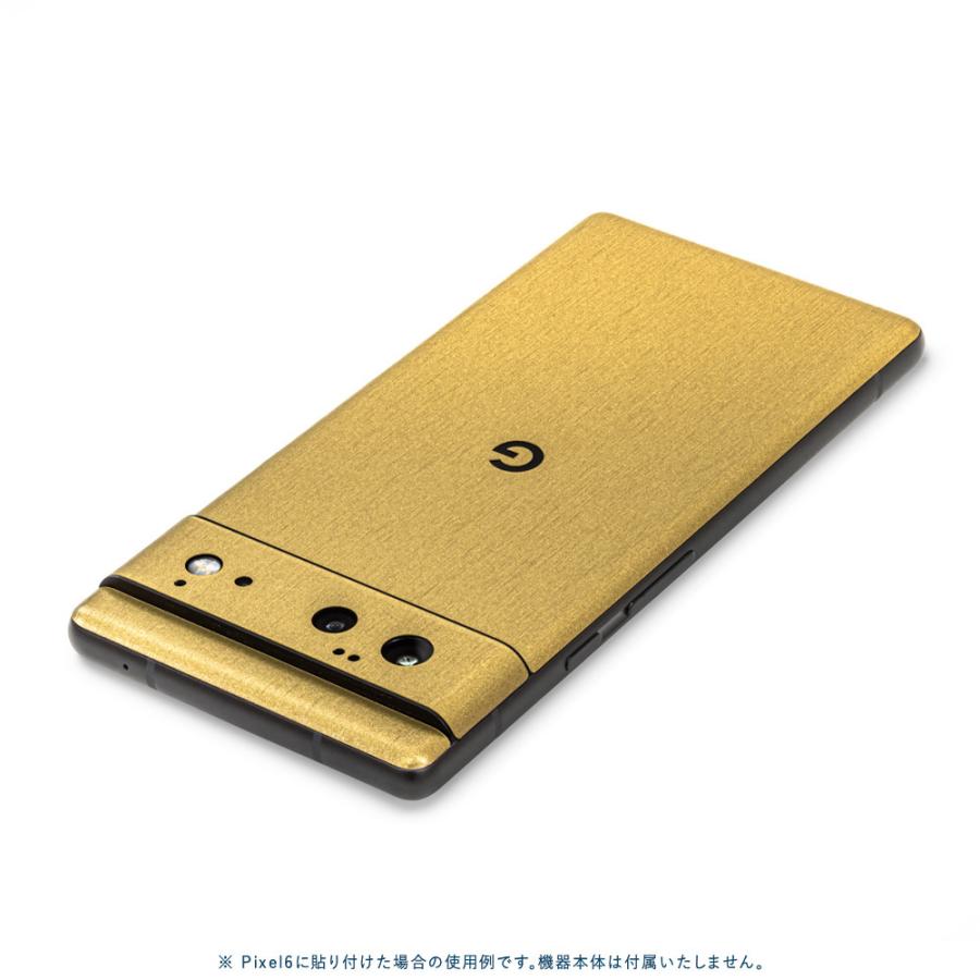 Pixel6a Pixel6 Pro ピクセル6 プロ スキンシール 背面 カバー フィルム ケース wraplus 選べる34色 ゴールドブラッシュメタル | Google Pixel | 01