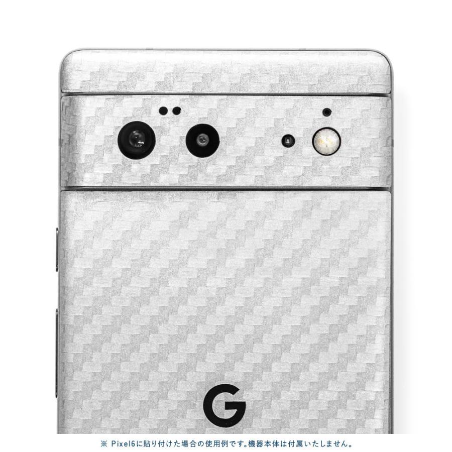 Pixel6a Pixel6 Pro ピクセル6 プロ スキンシール 背面 カバー フィルム ケース wraplus 選べる34色 シルバーカーボン | Google Pixel | 03