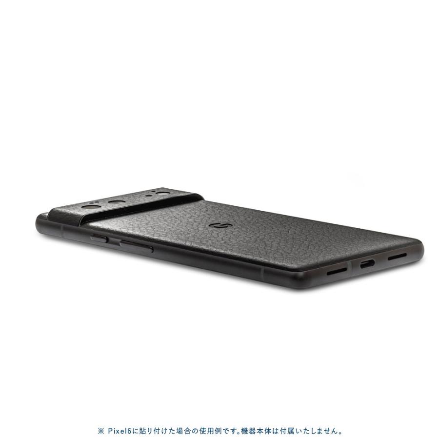 Pixel6a Pixel6 Pro ピクセル6 プロ スキンシール 背面 カバー フィルム ケース wraplus 選べる34色 ブラックレザー | Google Pixel | 02