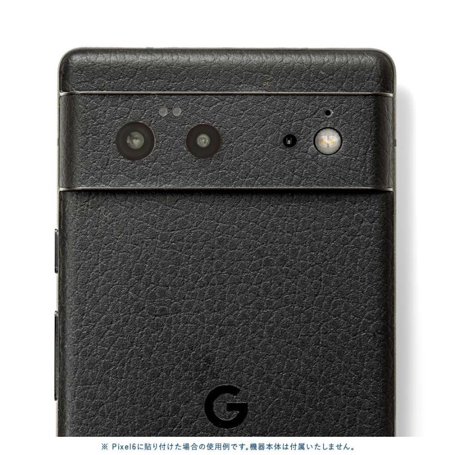Pixel6a Pixel6 Pro ピクセル6 プロ スキンシール 背面 カバー フィルム ケース wraplus 選べる34色 ブラックレザー | Google Pixel | 03