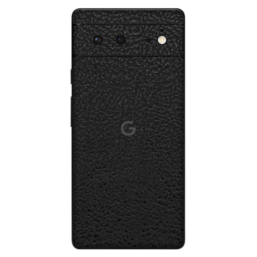 Pixel6a Pixel6 Pro ピクセル6 プロ スキンシール 背面 カバー フィルム ケース wraplus 選べる34色 ブラック光沢レザー | Google Pixel