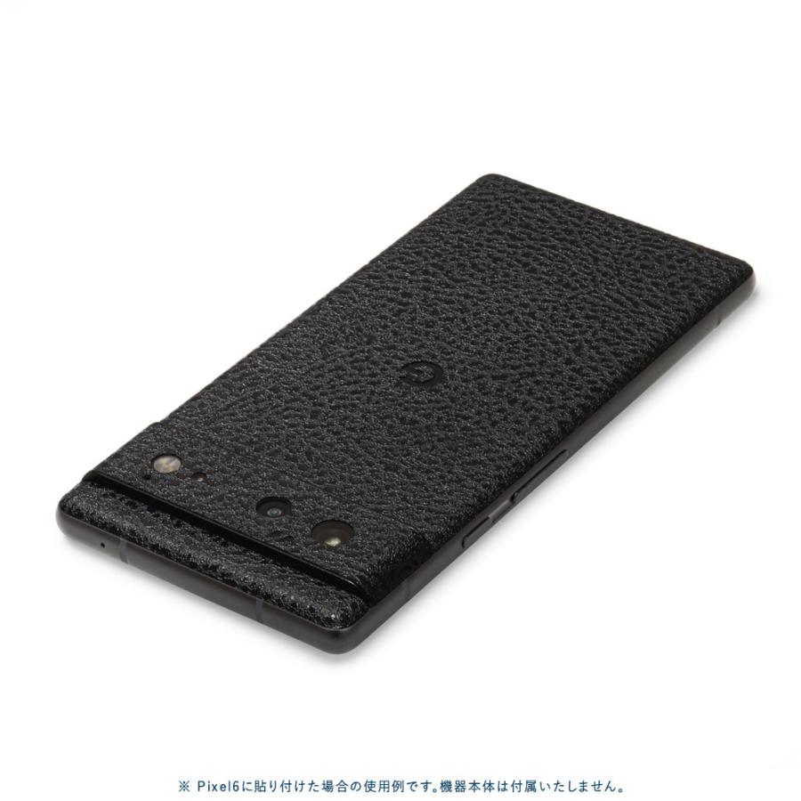 Pixel6a Pixel6 Pro ピクセル6 プロ スキンシール 背面 カバー フィルム ケース wraplus 選べる34色 ブラック光沢レザー | Google Pixel | 01