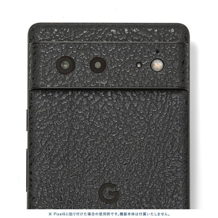 Pixel6a Pixel6 Pro ピクセル6 プロ スキンシール 背面 カバー フィルム ケース wraplus 選べる34色 ブラック光沢レザー | Google Pixel | 03