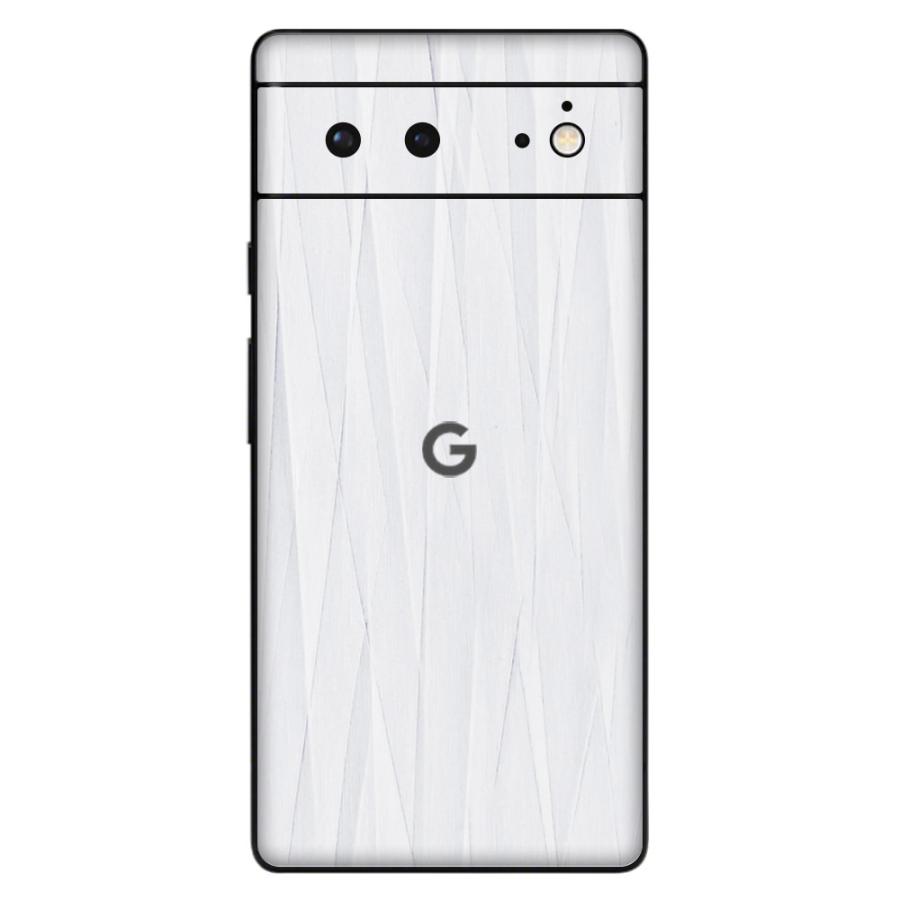 Pixel6a Pixel6 Pro ピクセル6 プロ スキンシール 背面 カバー フィルム ケース wraplus 選べる34色 ホワイトアブストラクト | Google Pixel